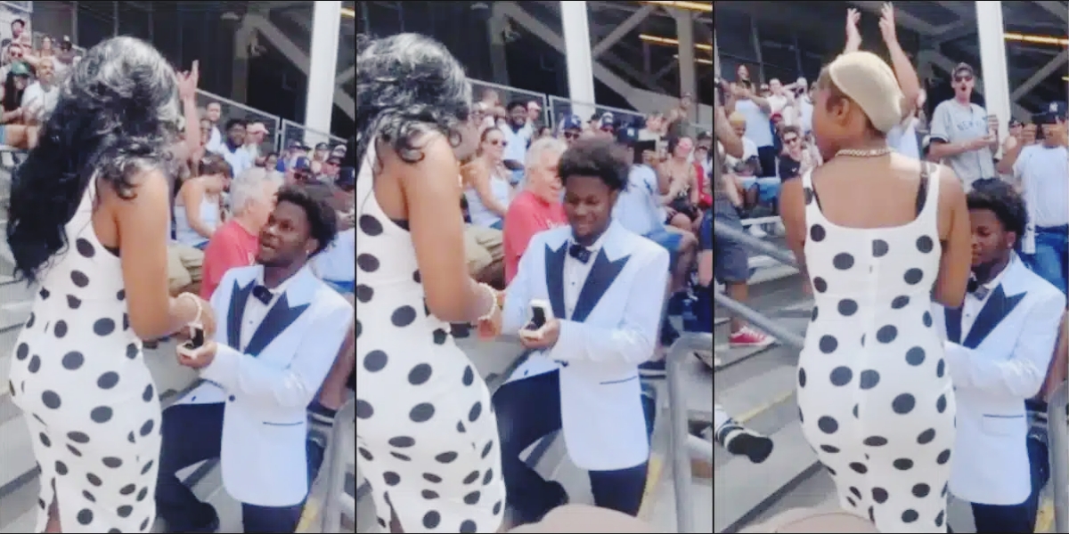 Moment woman’s wig was st0len during a marriage proposal